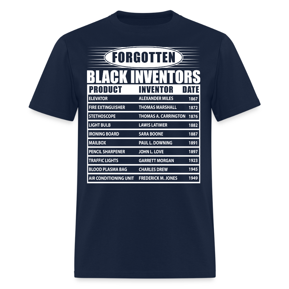 Forgotten Black Inventors Empowerment Black History T-Shirt - navy