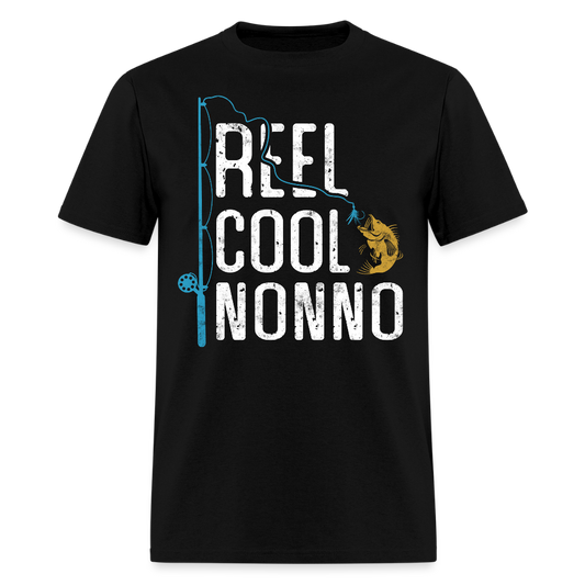 Reel Cool Nonno Italian Grandpa Fishing T-shirt - black