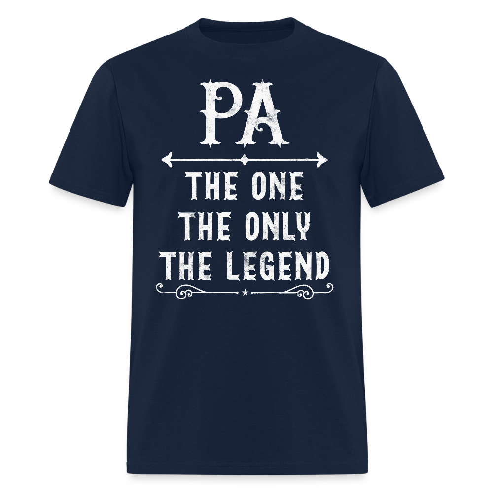 Pa The One The Only The Legend Gifts For Grandfather T-Shirt - navy