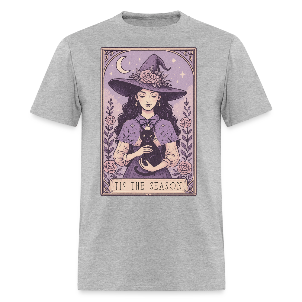 Tis the Season Witchy Cat T-Shirt - heather gray