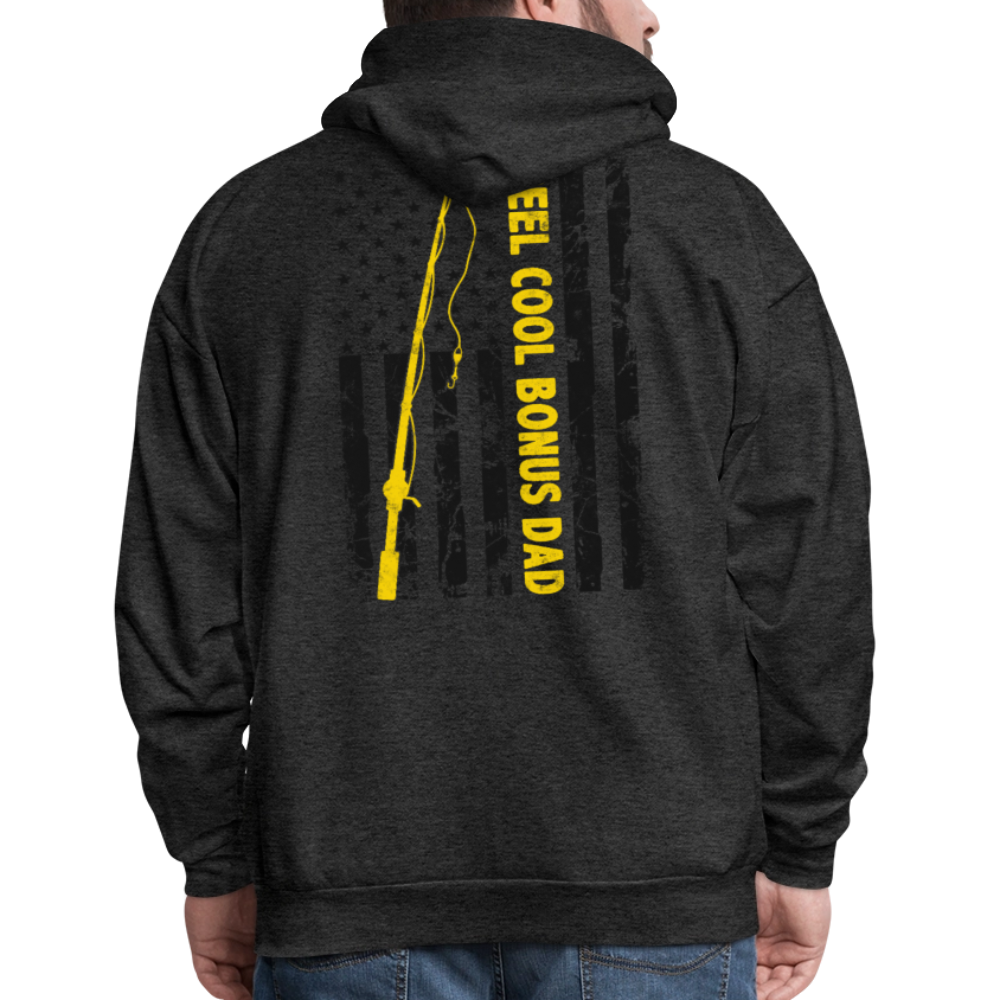 Reel Cool Bonus Dad Father’s Day fishing Hoodie - charcoal grey
