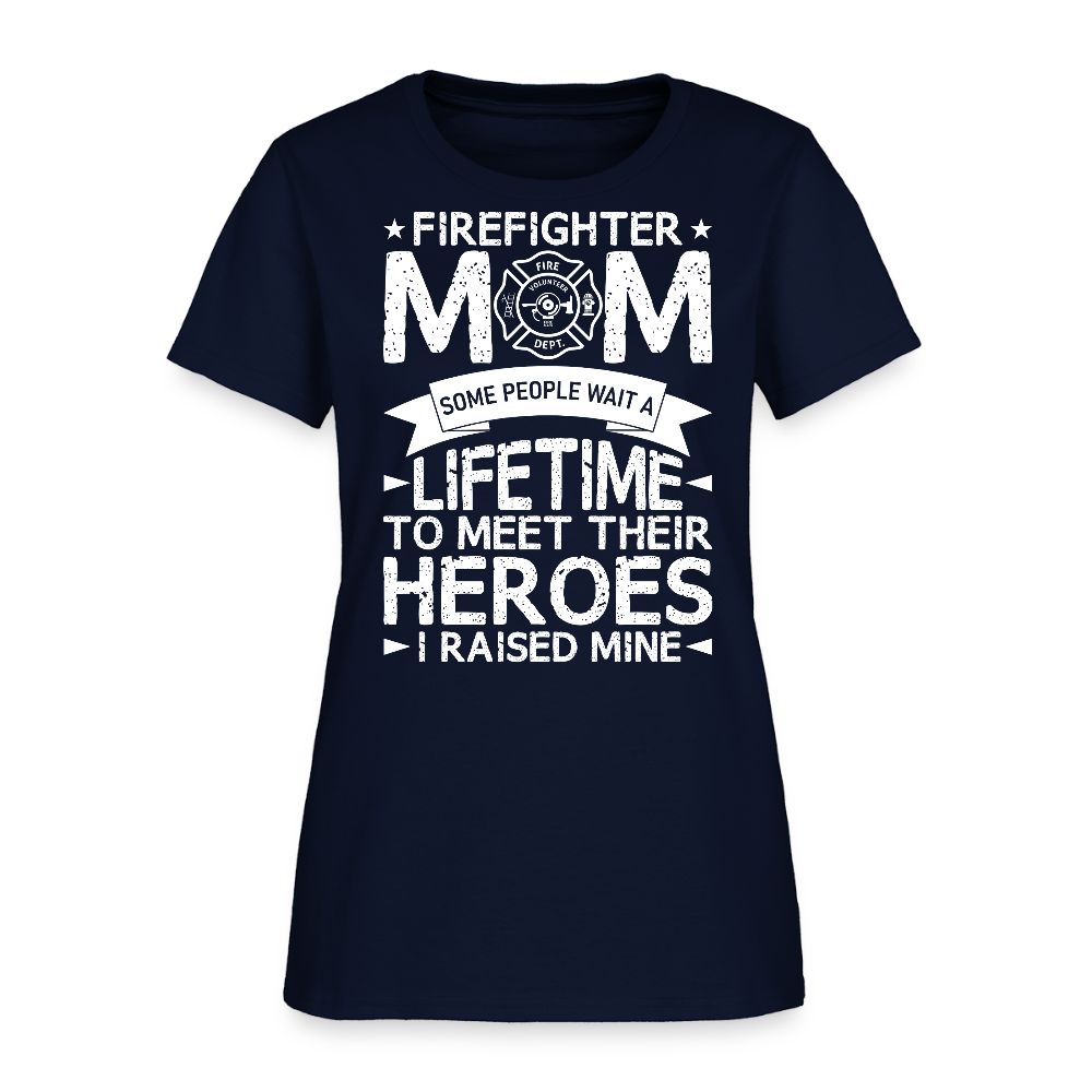 Proud Firefighter Mom Tee For Mother’s Day T-Shirt - navy