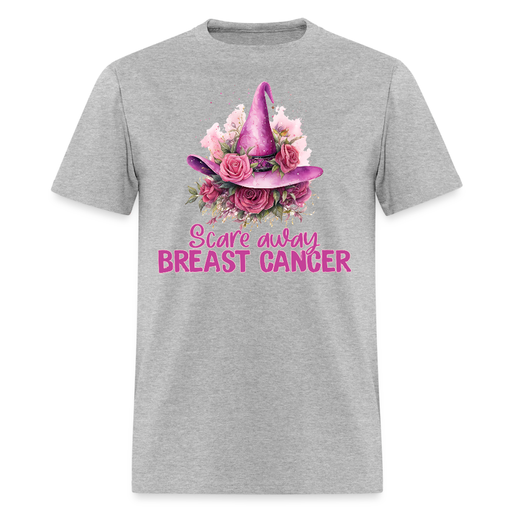 Scare Away Breast Cancer Halloween T-Shirt - heather gray