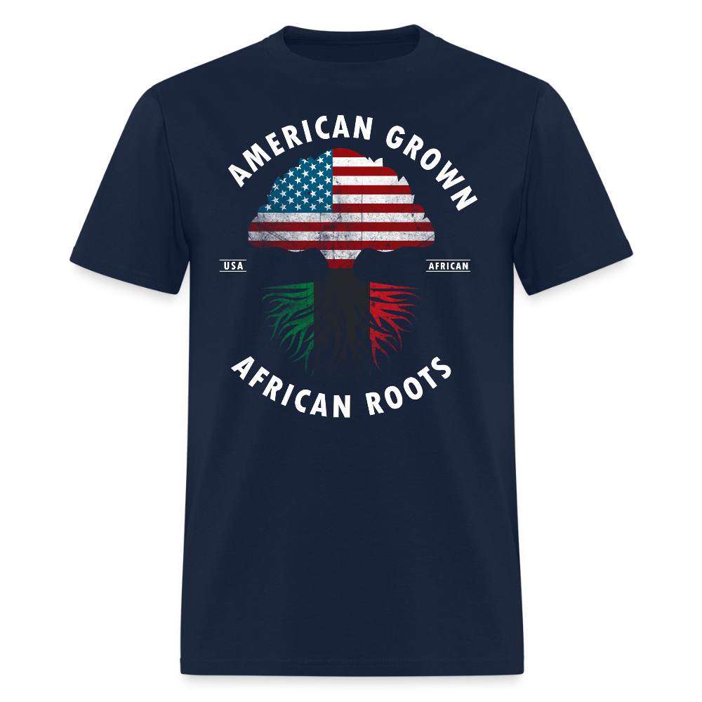 American Grown African Roots Juneteenth Celebration T-Shirt - navy