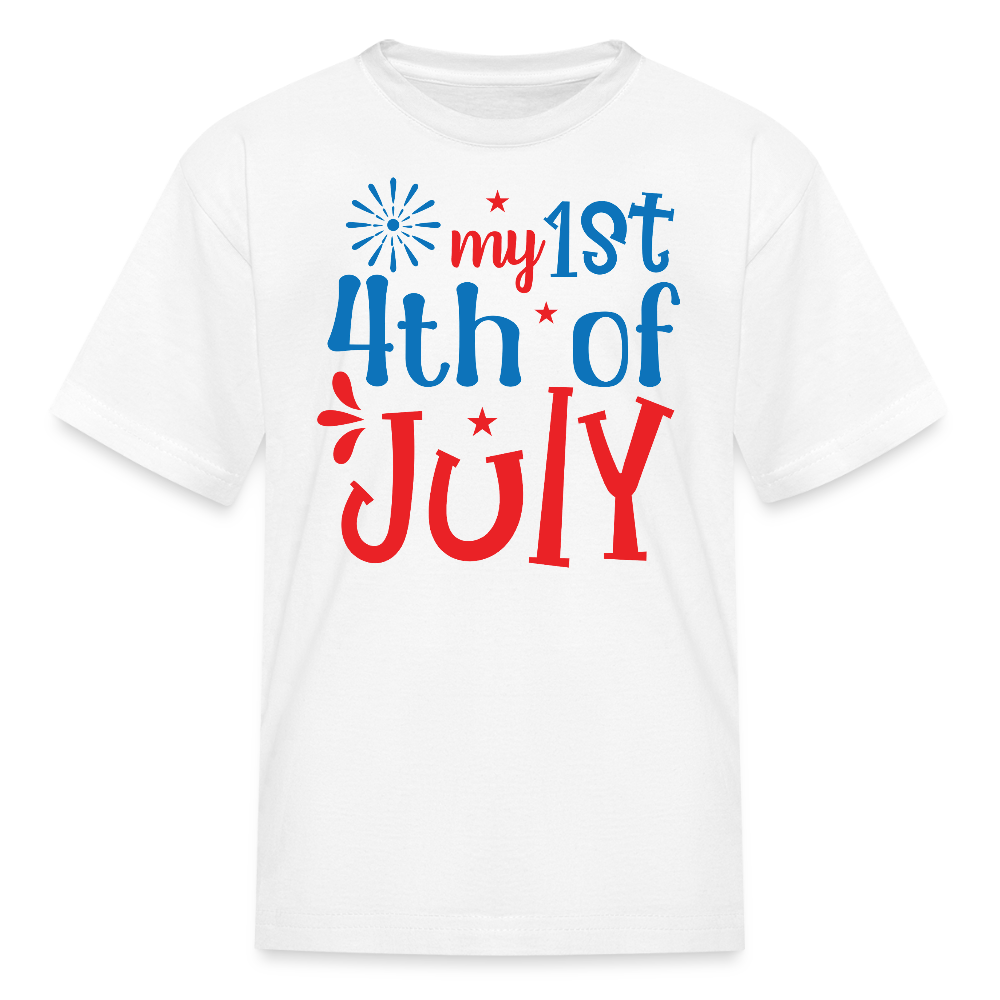 My First 4th Of July Patriotic Baby T-Shirt - white