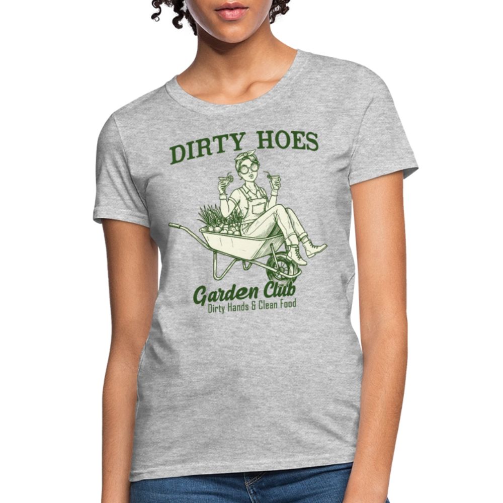 Dirty Hoes Garden Club Plant Lover Funny Farmimg Women's T-Shirt - heather gray