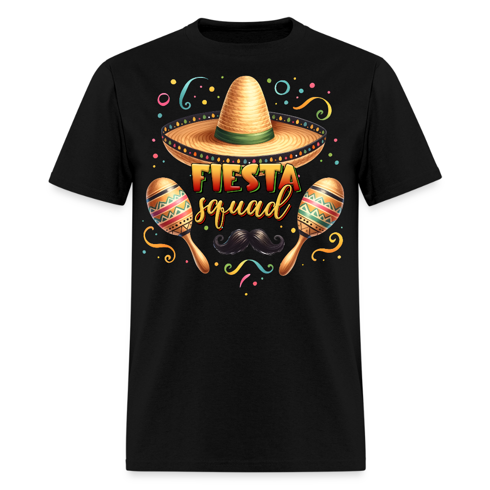 Sombrero And Maracas Party Tee Funny Cinco de Mayo Squad T-shirt - black