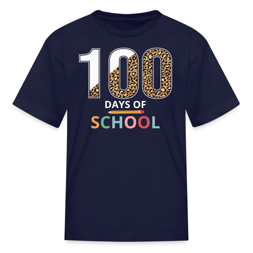 100 Days Of School Shirt For Boys Colorful School Milestone Kids T-shirt - navy