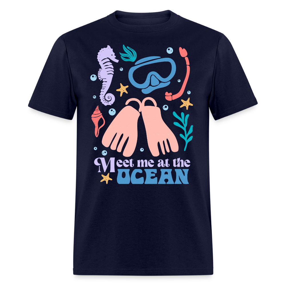 Ocean Lover Tee For Summer Vacation T-Shirt - navy