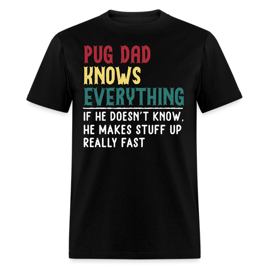 Funny Gifts For Pug Lovers Who Are Dads T-shirt - black