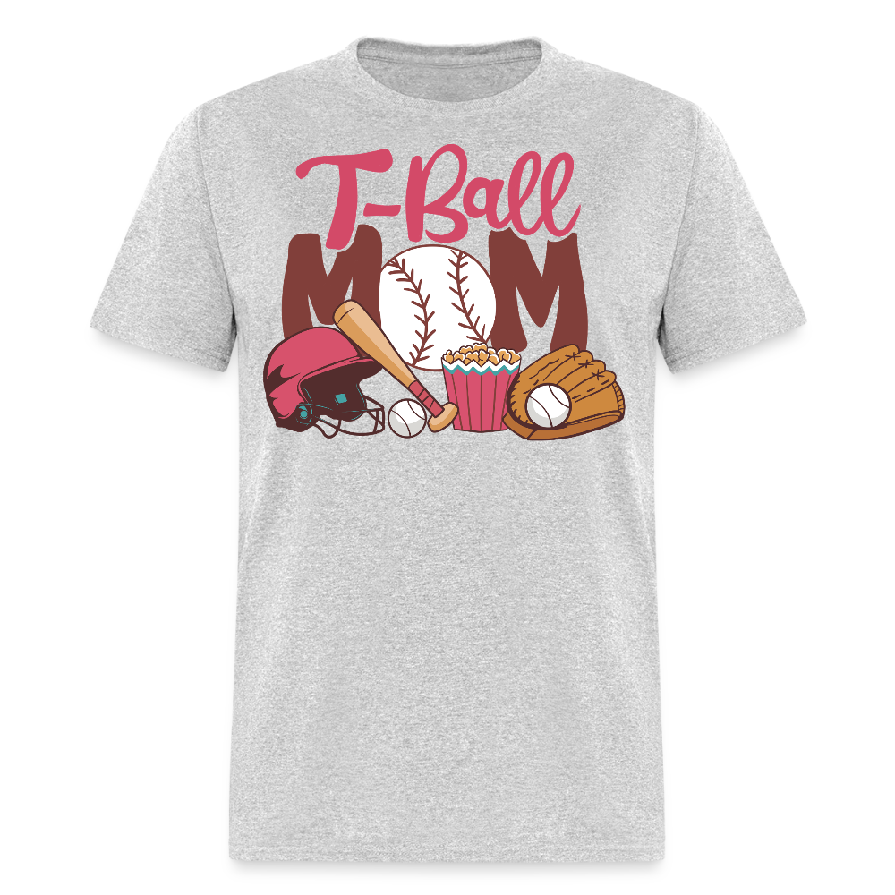 Baseball Mom Tee With Glove And Helmet T-shirt - heather gray