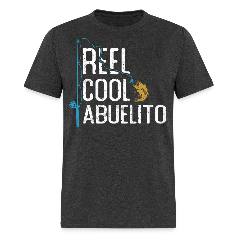 Reel Cool Abuelito Spanish Grandpa Fishing Gift T-shirt - heather black