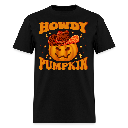 Howdy Pumpkin Funny Halloween T-Shirt - black