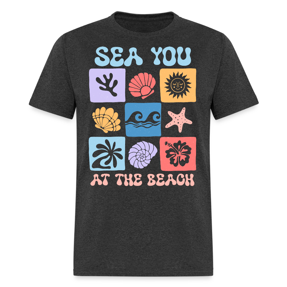 Colorful Summer Vacation Beachwear T-shirt - heather black