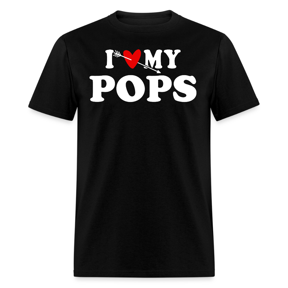 I Love My Pops Arrow Heart T-shirt - black