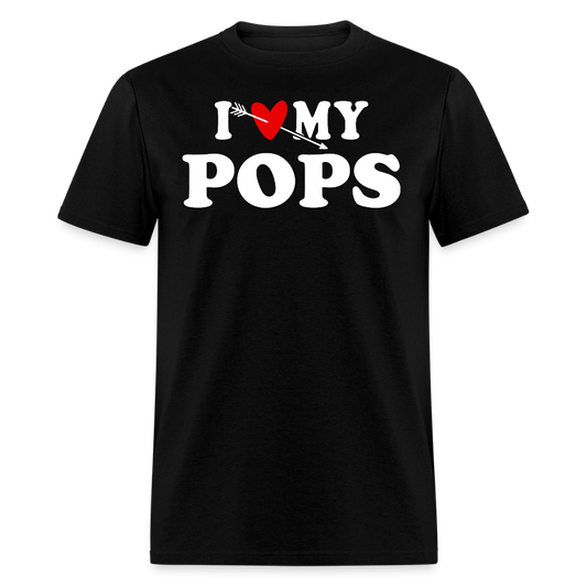 I Love My Pops Arrow Heart T-shirt - black
