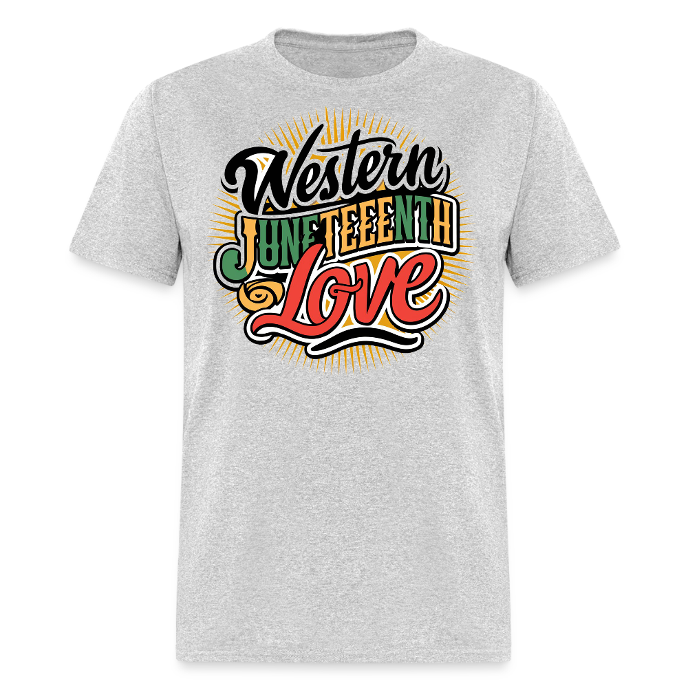 Western Juneteenth Love And Freedom T-shirt - heather gray