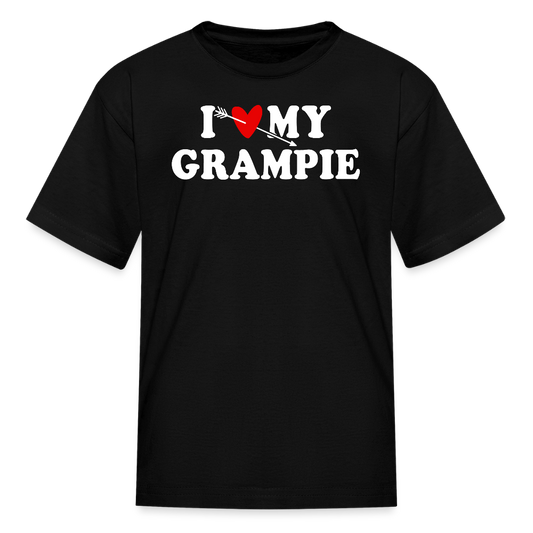 I Love My Grampie Unique Grandpa Birthday Kids T-shirt - black