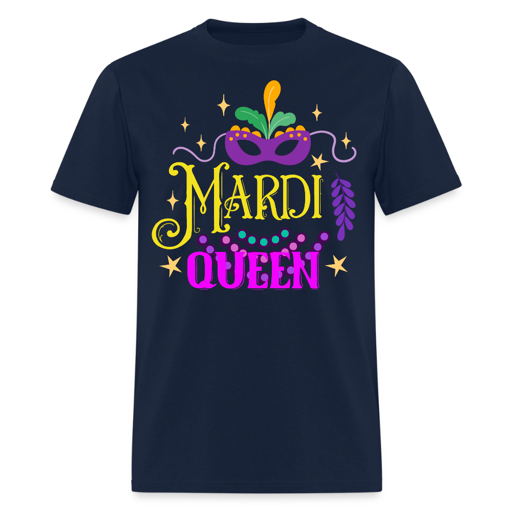 Mardi Gras Queen Tee For Women Masquerade-themed T-shirt - navy