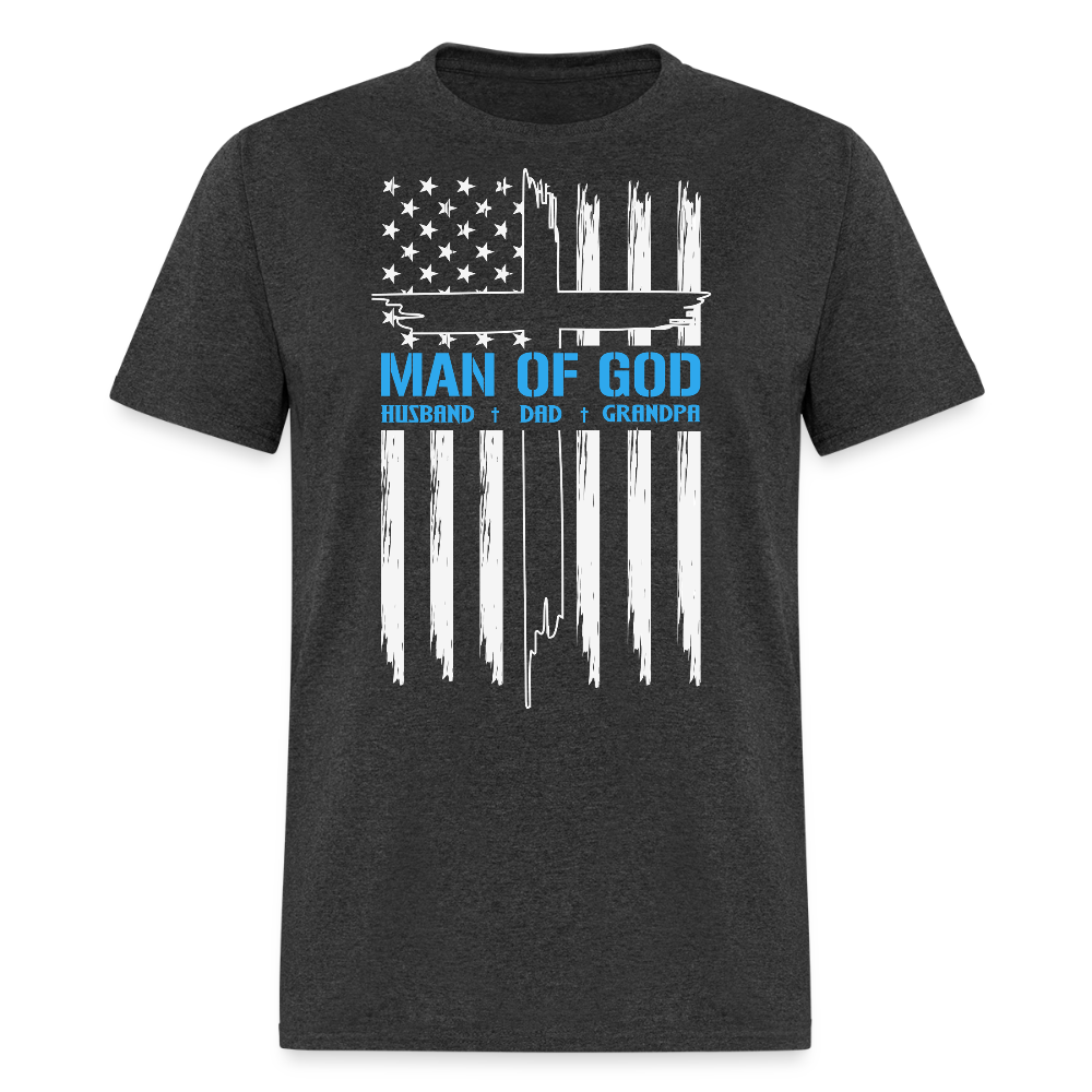 Husband Dad Grandpa Christian T-shirt - heather black