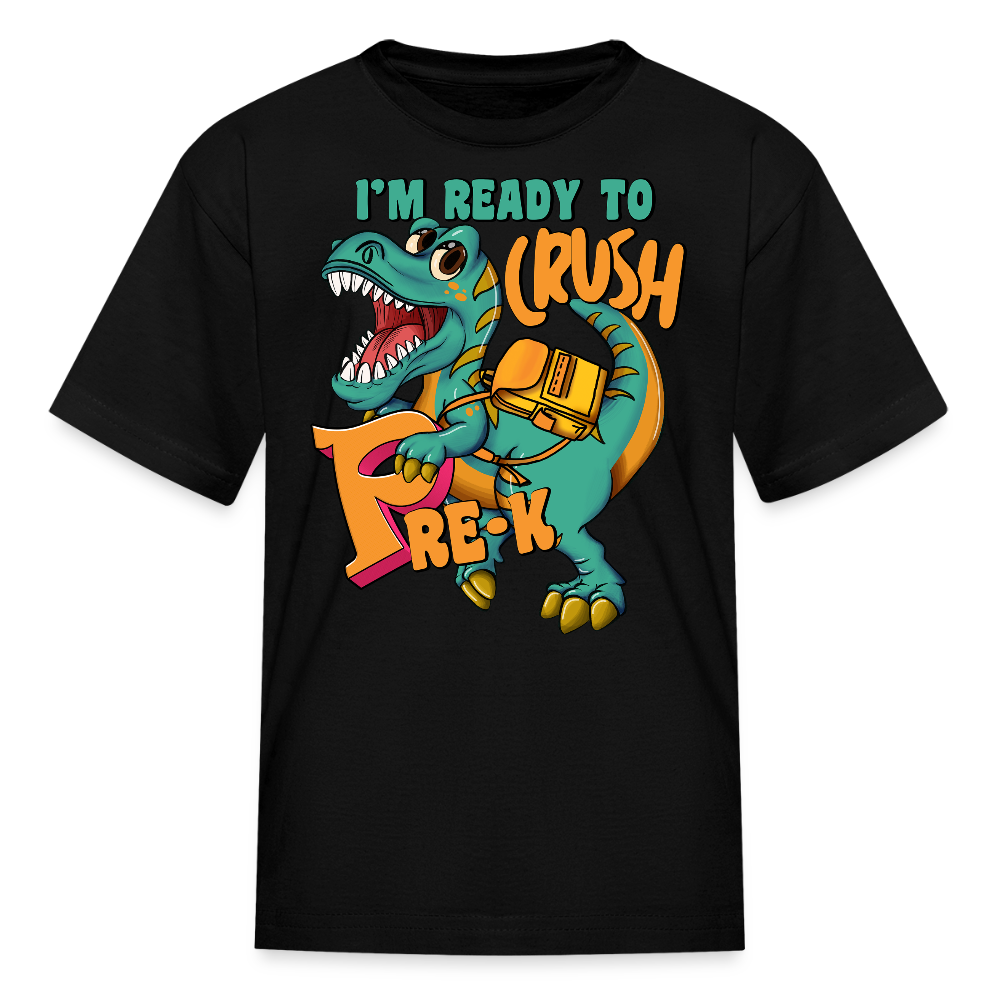 Ready To Crush Pre-K Dinosaur T-Shirt - black
