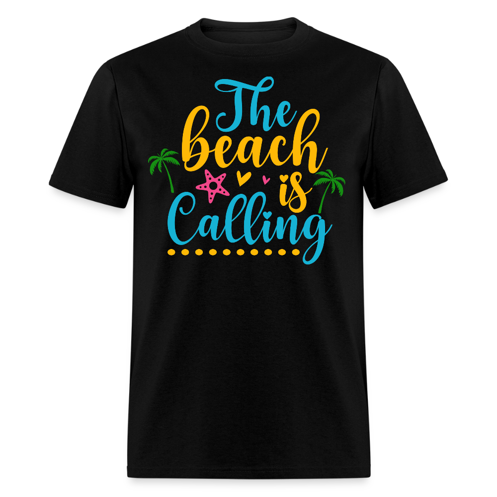 The Beach Is Calling Tropical Vacation T-shirt - black