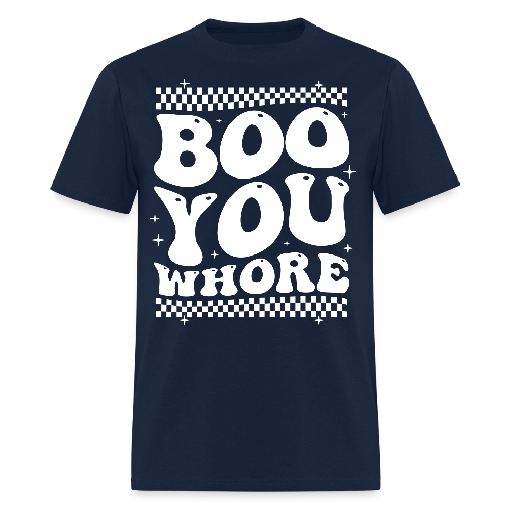 Boo You Whore Funny Halloween T-Shirt - navy