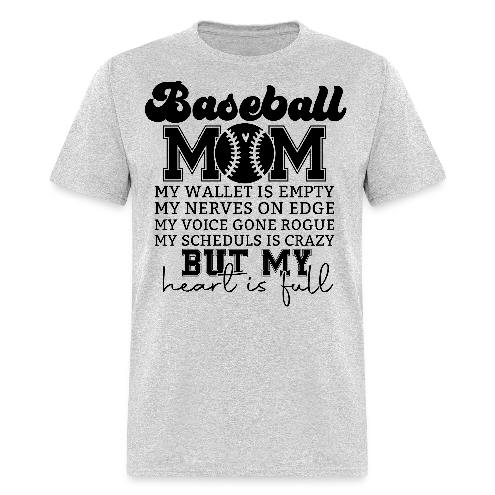 Baseball Mom Life Tee Gifts For Baseball Moms T-shirt - heather gray