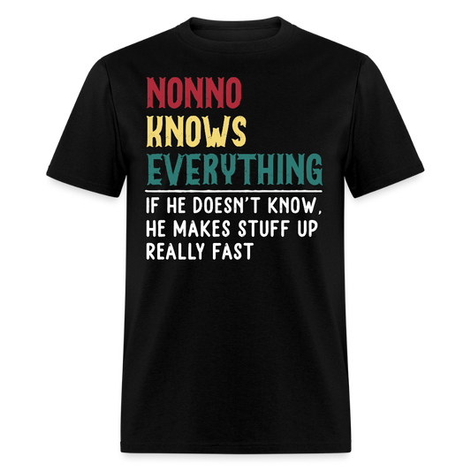 Nonno Knows Everything Hilarious Grandpa T-shirt - black