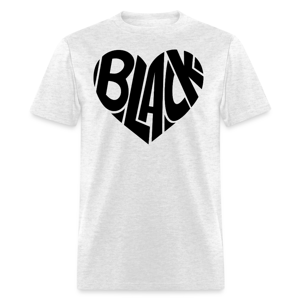 Black Pride Heart T-Shirt - light heather gray