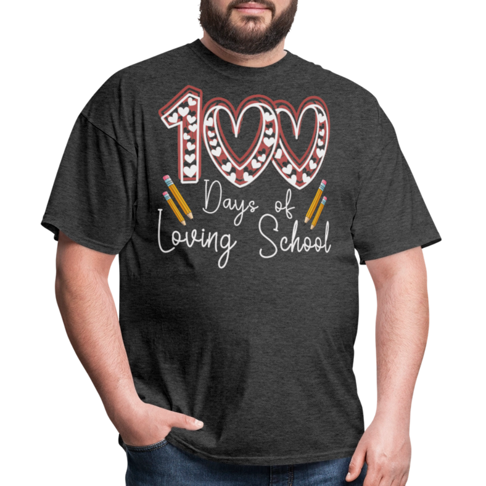 Teacher Appreciation Tee 100 Days of Loving School Unisex Classic T-Shirt - heather black