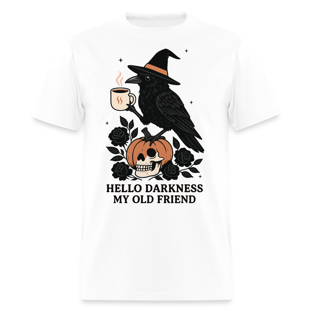 Hello Darkness My Old Friend Halloween Witch T-Shirt - white