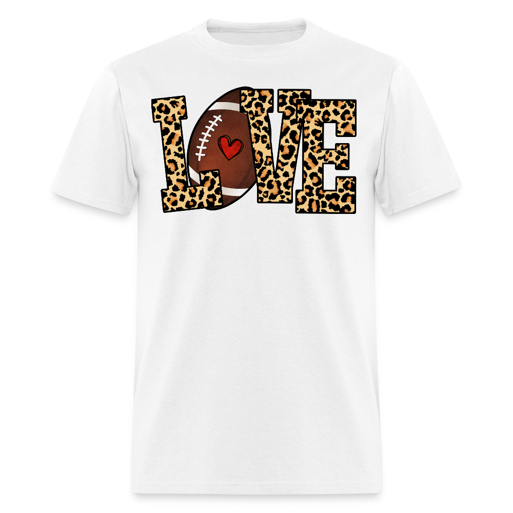 Leopard Heart Football T-shirt - white