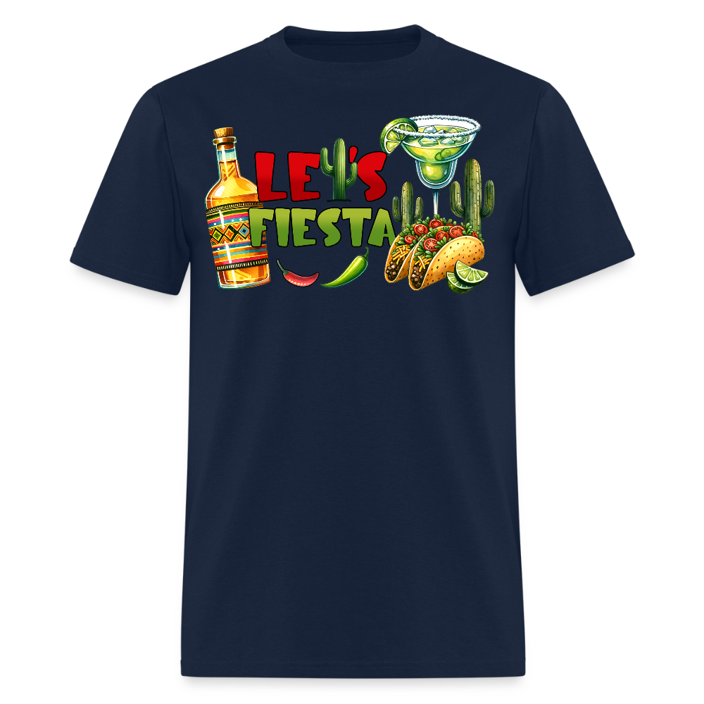 Let’s Fiesta Mexican Celebration Tee Cinco de Mayo Party T-shirt - navy