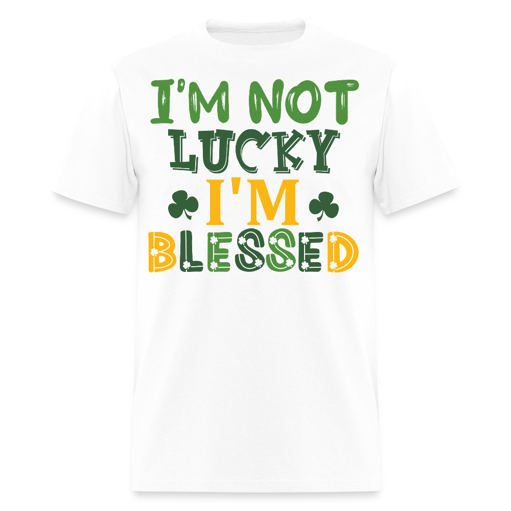 I’m Not Lucky I’m Blessed Tee St Patrick’s Day Faith T-shirt - white
