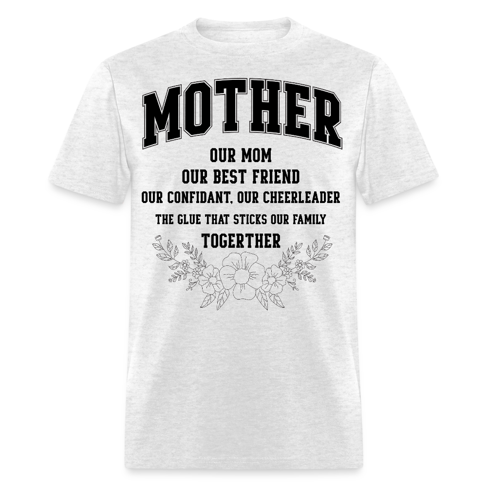 Heartfelt Mom Gift With Flowers Funny Mother’s Day T-shirt - light heather gray