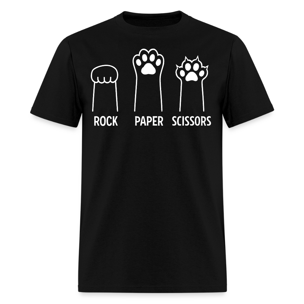 Rock Paper Scissors Cat Pet Lover T-Shirt - black