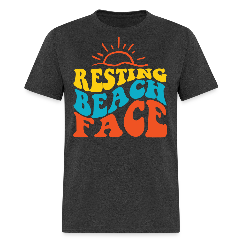 Resting Beach Face Summer Vacation T-shirt - heather black