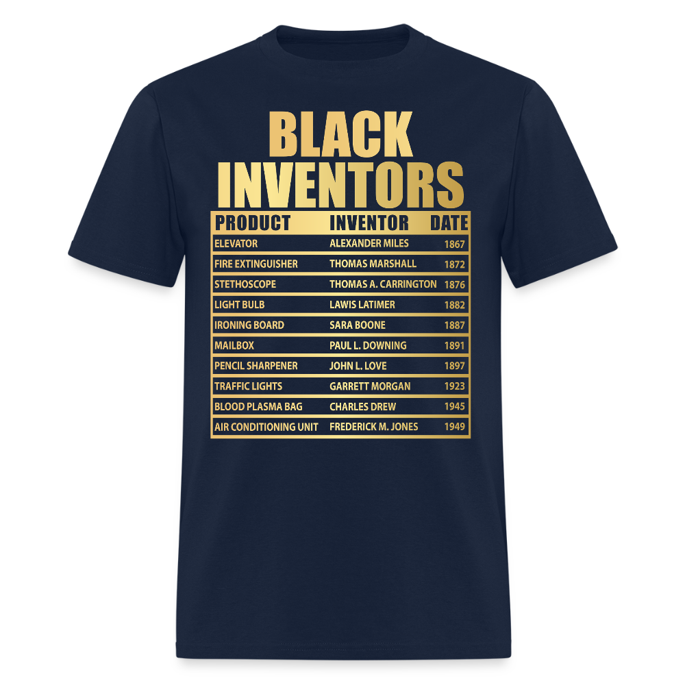 Timeline Of Black Inventions T-Shirt - navy