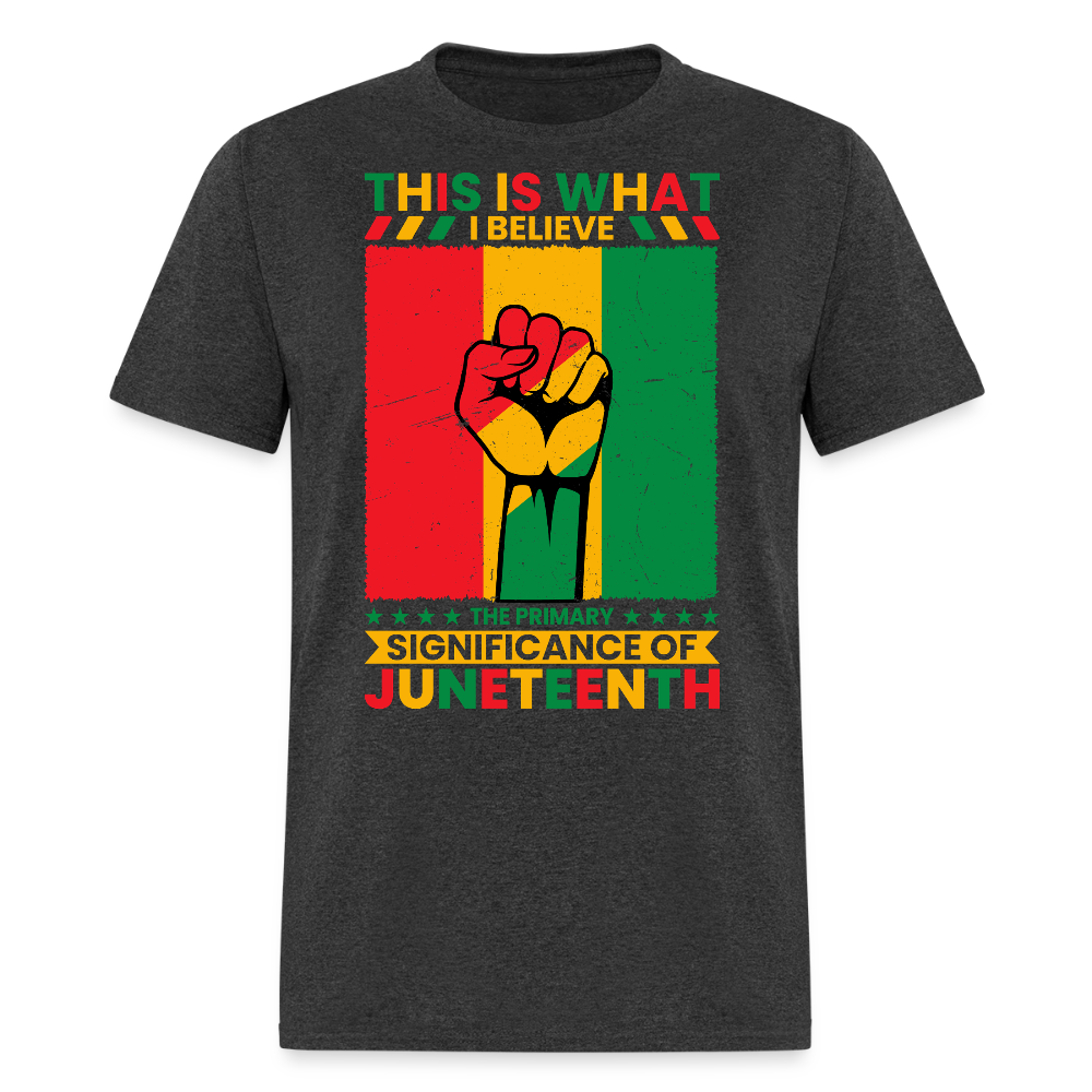 Juneteenth Pride Tee African American Freedom T-shirt - heather black