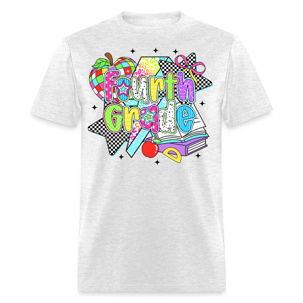 Fourth Grade Back To School Teacher T-Shirt - light heather gray