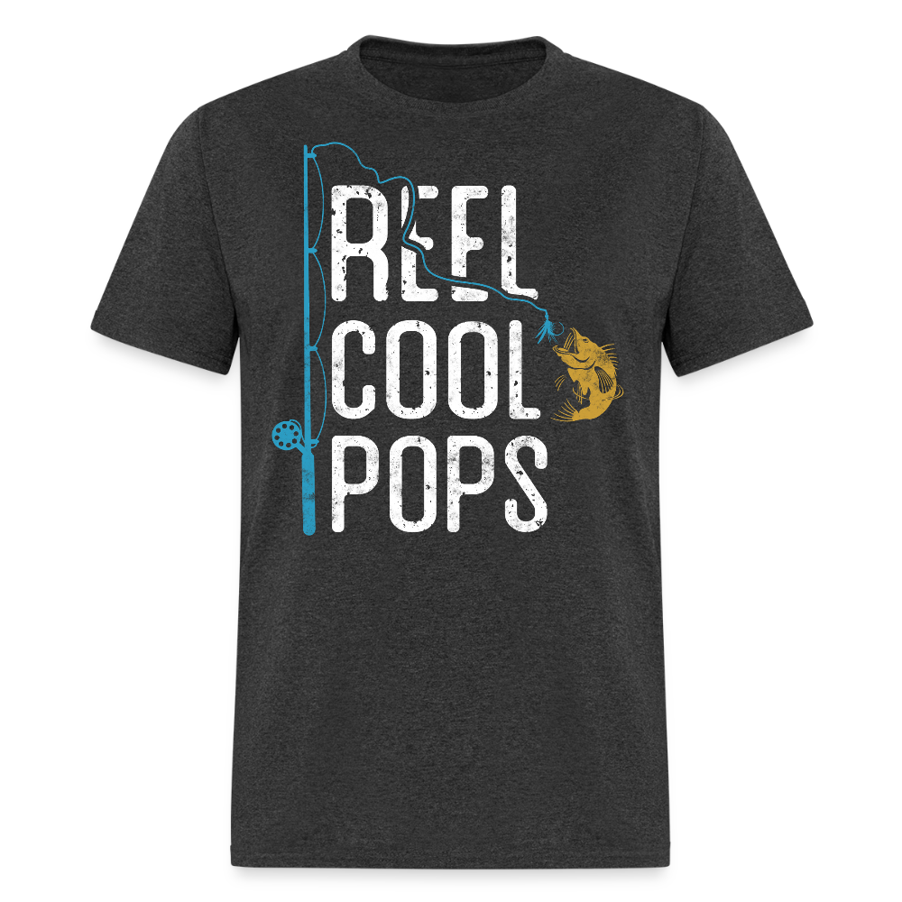 Reel Cool Pops Tee Father’s Day Fishing T-shirt - heather black