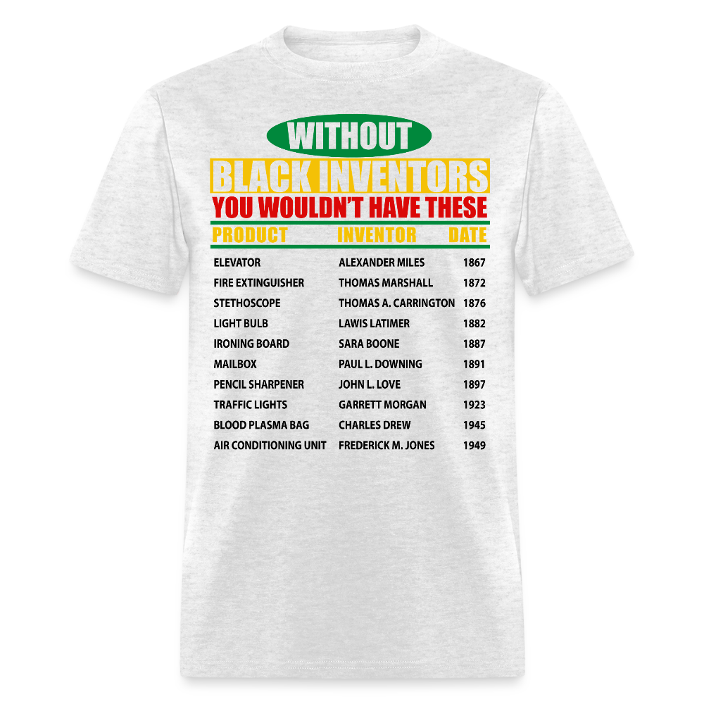 Black History Inventors Celebrate Black Innovation T-Shirt - light heather gray