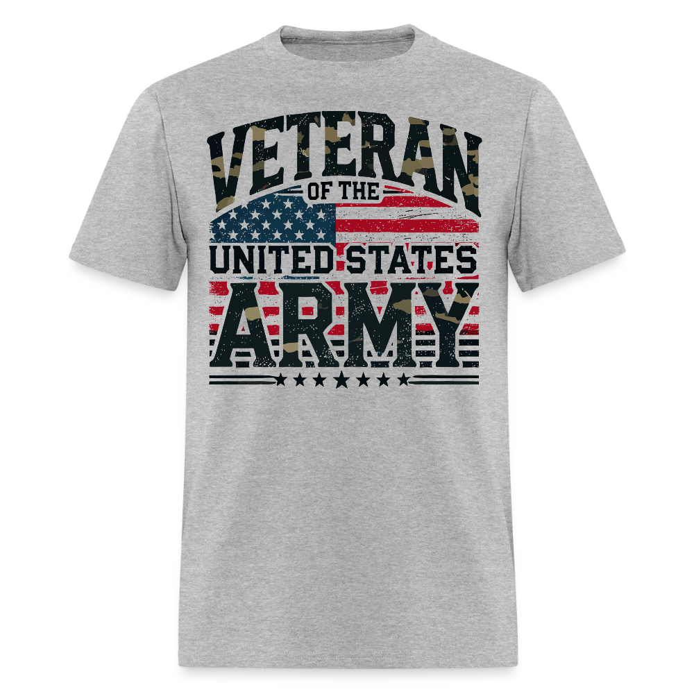 Veteran of the United States Army American Flag T-Shirt - heather gray