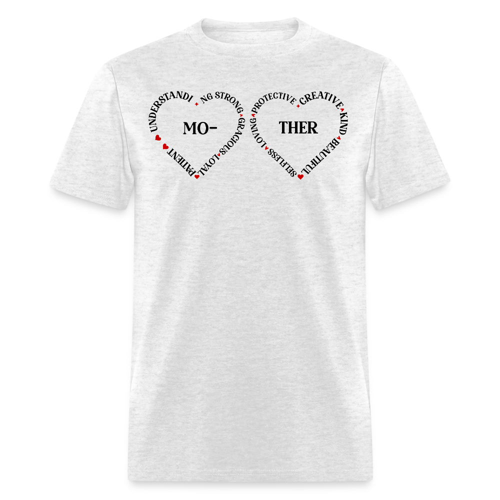 Sentimental Mom Heart Shaped Mother T-shirt - light heather gray