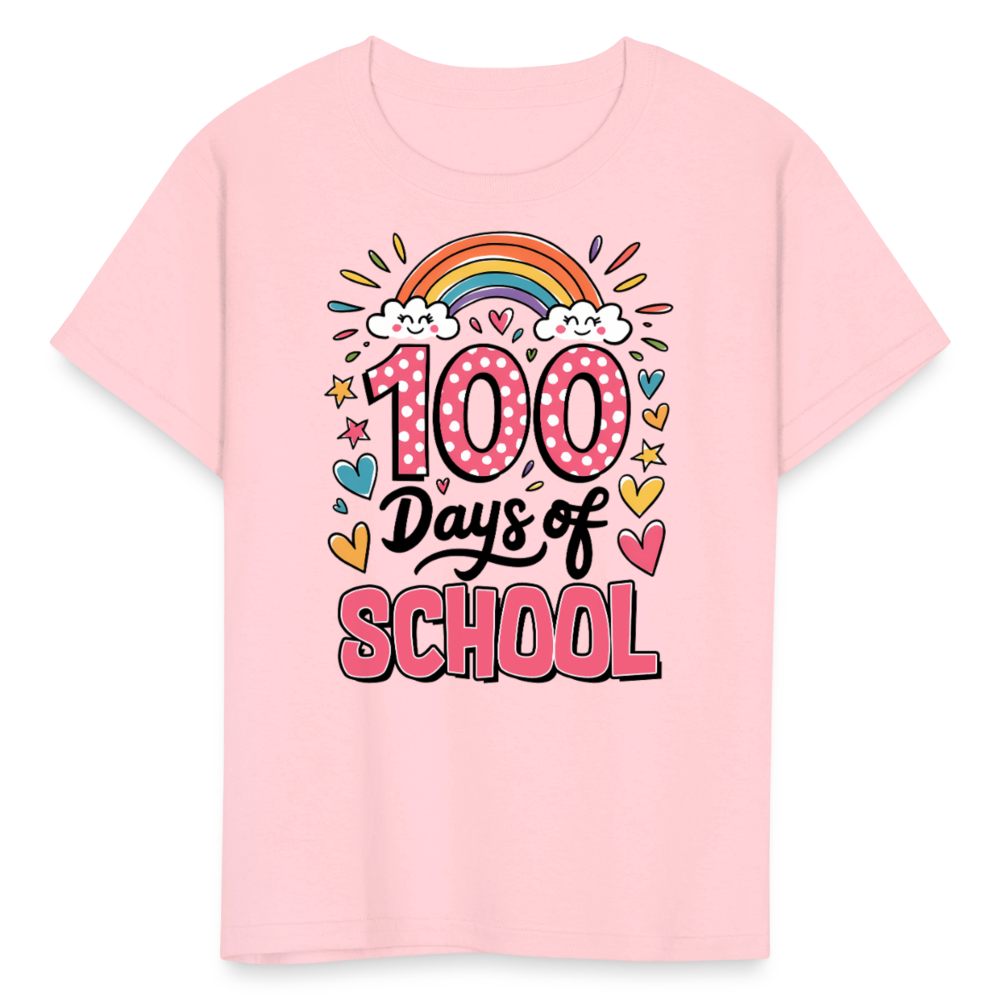 Rainbow Theme 100 Days of School Kids' T-Shirt - pink