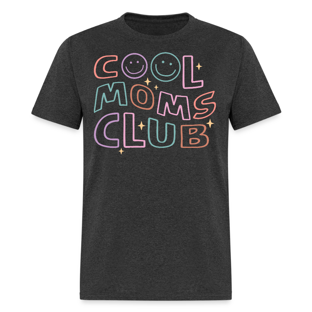 Colorful Mom Tee With Smiley Face T-shirt - heather black