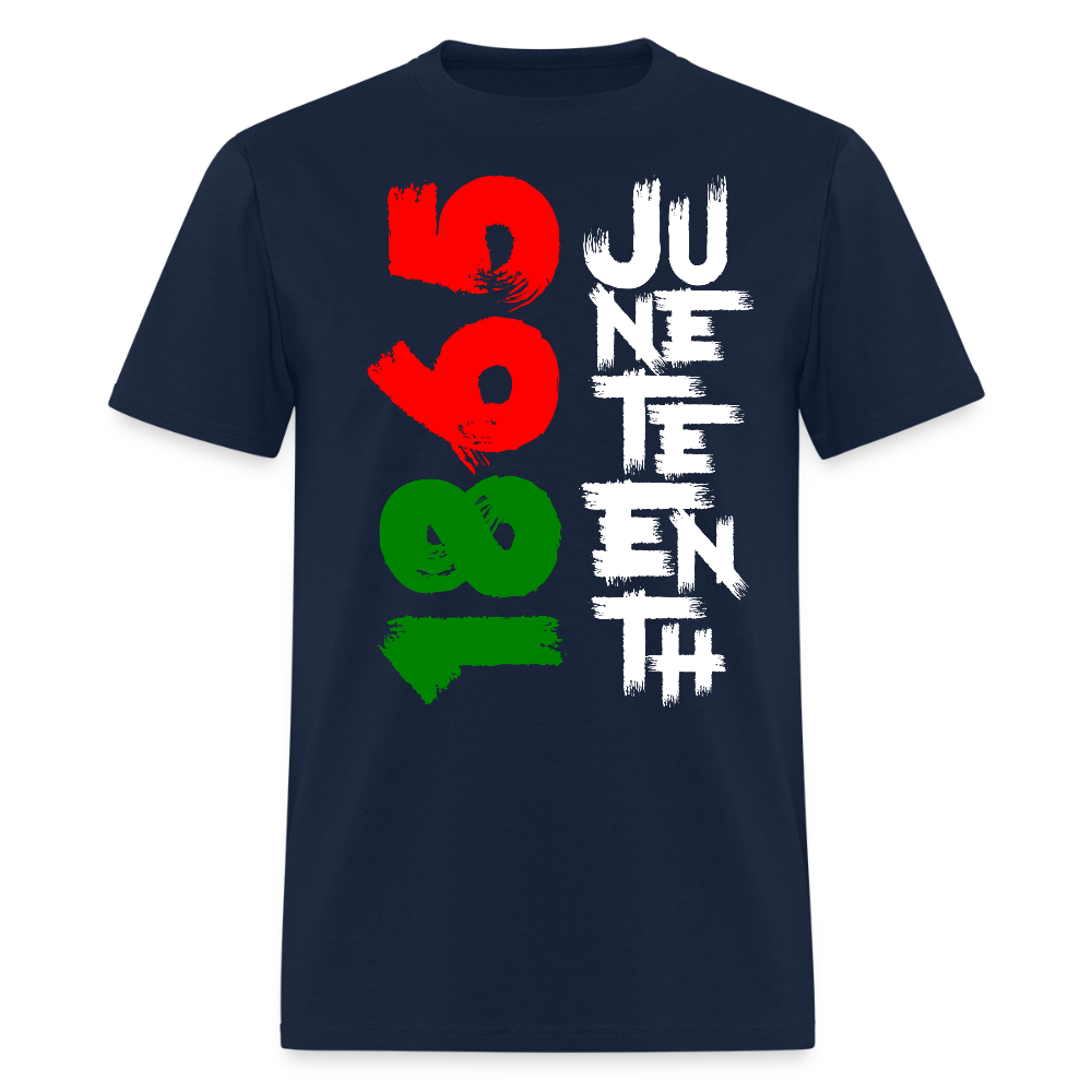 Juneteenth 1865 Tee Black Freedom Pride T-Shirt - navy