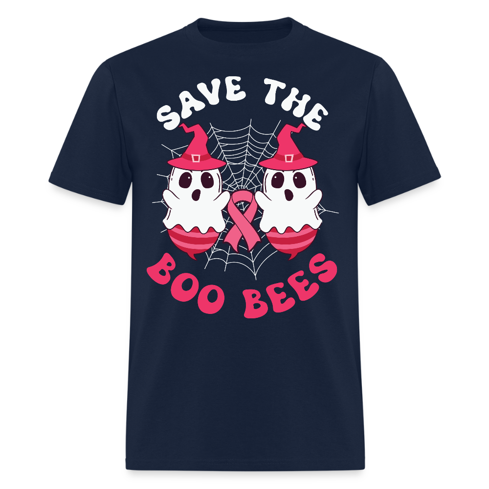 Save The Boo Bees Halloween Breast Cancer T-Shirt - navy