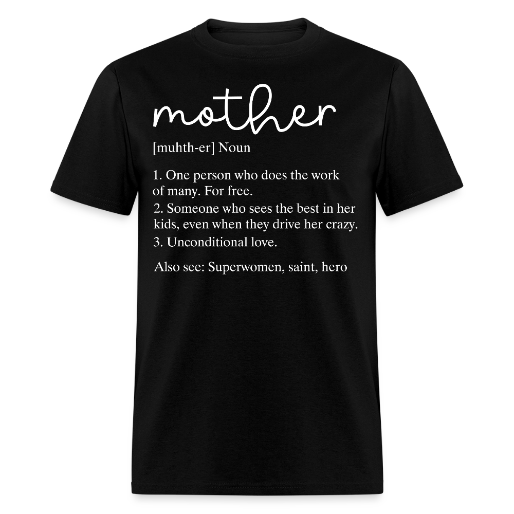 Funny Mom Definition Tee Hardworking Moms T-shirt - black